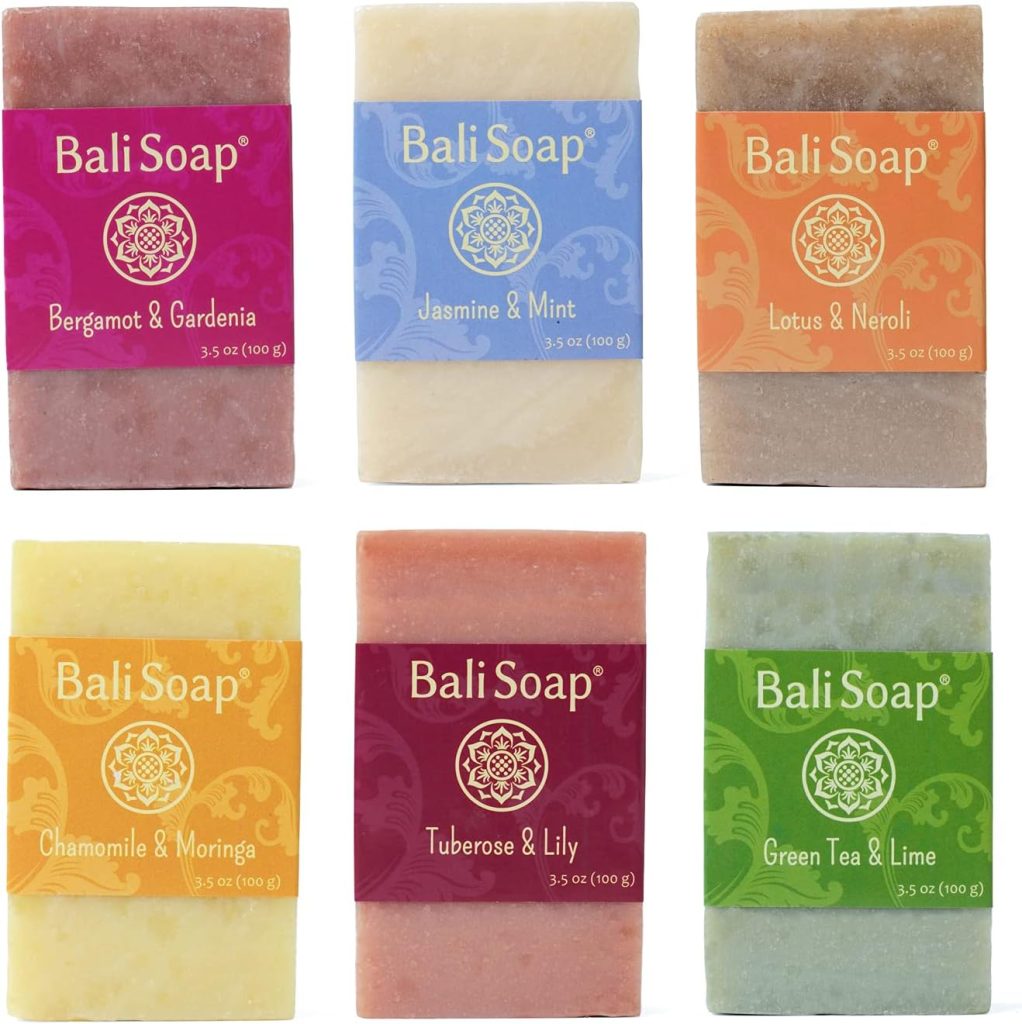 Bali Soap - Feminine Collection Natural Soap Bar, All Natural Soap for Women - Gifts for Her, Wife Mom - Vegan Handmade Soaps for Face, Hand Body, 6pc 3.5 Oz Each