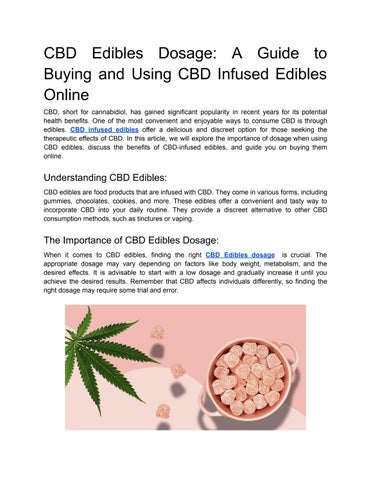 Exploring the Benefits of CBD Edibles